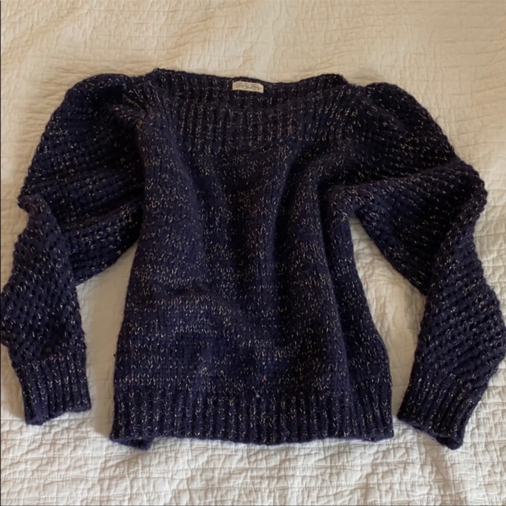 Loveshackfancy rare navy blue ‘Rosie’ sweater